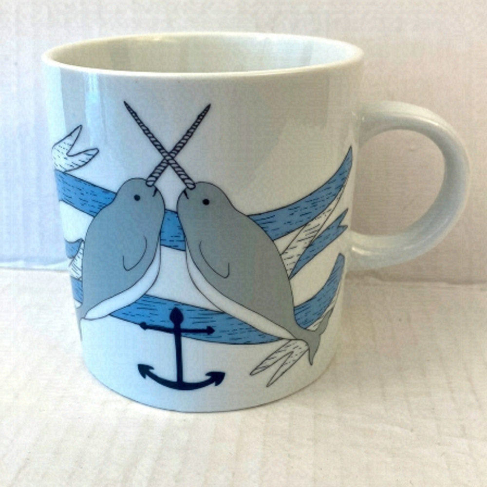 NARWHAL coffee mug cup 12oz ounces tea whales unicorn ocean sea fish
